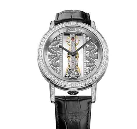 Copy Corum Golden Bridge 43 White Gold Baguette Watch B113/04069 - 113.992.69/0F01 GG69G